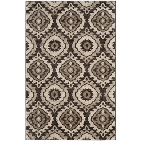 Safavieh 4 x 6 ft. Tunisia Power Loomed Area Rug Brown & Creme - Small Rectangle TUN292B-4